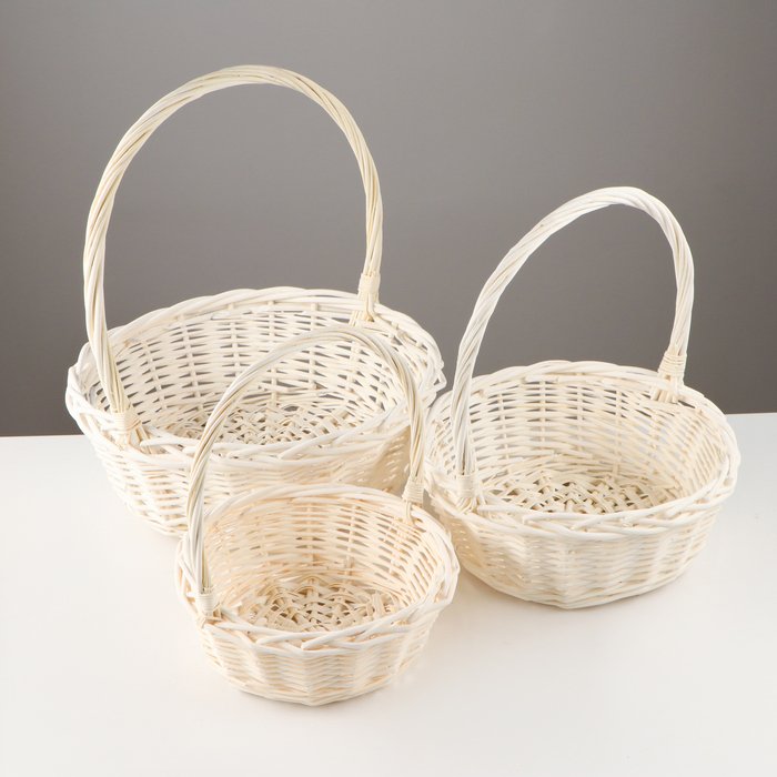 

Набор корзин Косичка, 3 шт, 35x12/38 см, 29x11/32 см, 24x10/27 см, ива