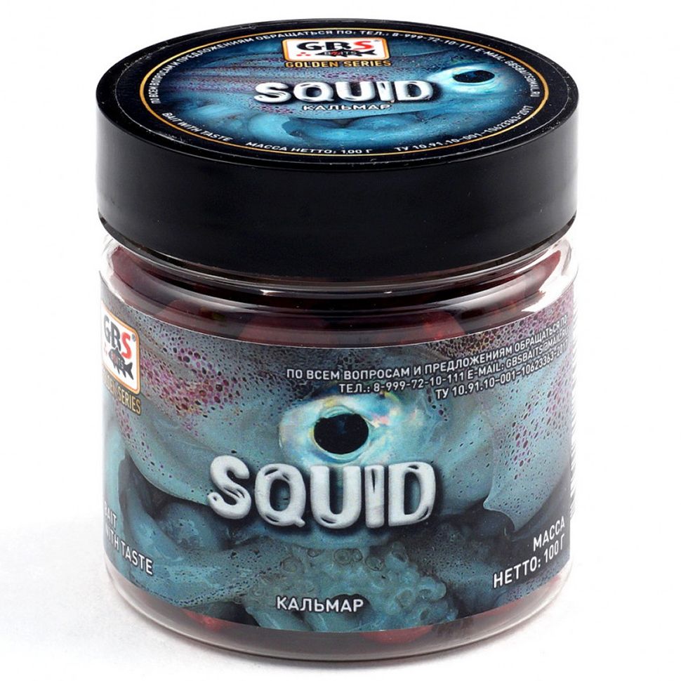 

Бойлы насадочные GBS BaITS 15 мм 100 гр Кальмар Красный, насадочные 15 мм