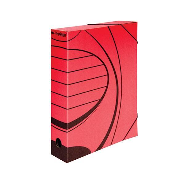 Папка на резинках картонная inФОРМАТ А4 корешок 75мм до 400л микрогофрокартон красная 35шт