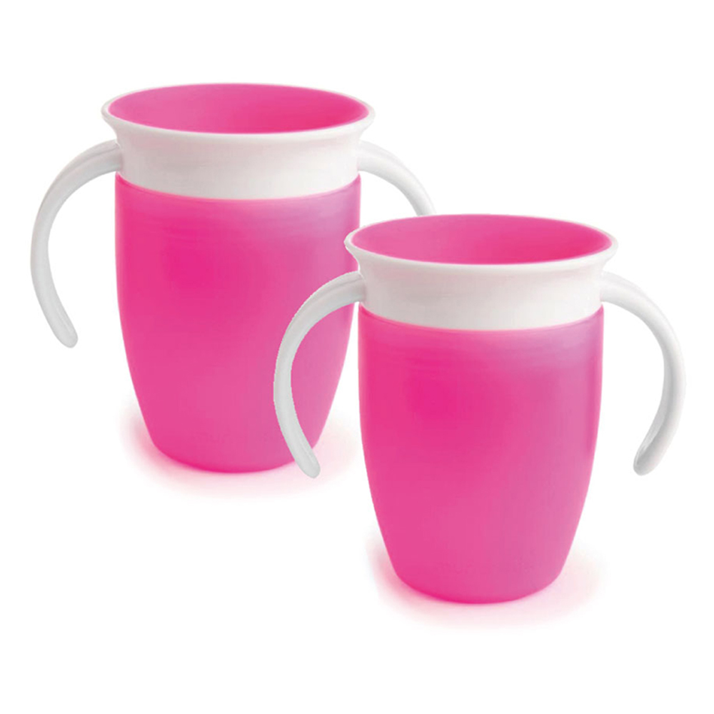 Поильник непроливайка с ручками Munchkin MIRACLE 360 розовый 2 шт 1440₽