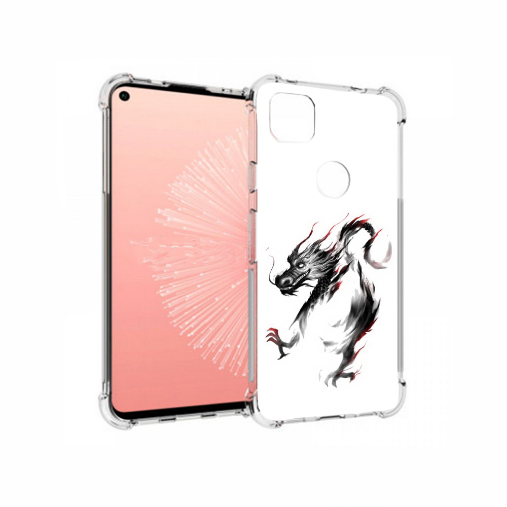 

Чехол MyPads Tocco для Google Pixel 4A черный дракон, Прозрачный, Tocco