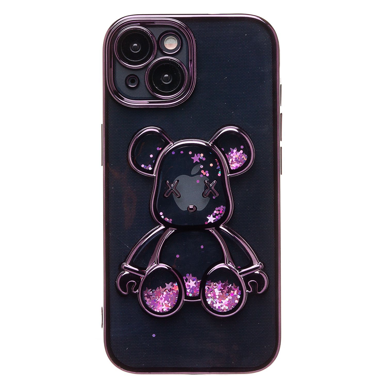 

Чехол iPhone 15 силиконовый Мишка <фиолетовый>