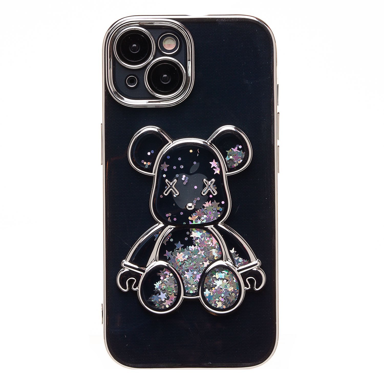 

Чехол iPhone 15 силиконовый Мишка <серебристый>