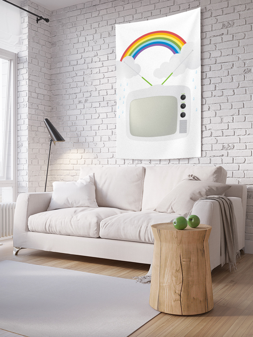 фото Вертикальное фотопанно на стену joyarty "телевизор с антенной", 100x150 см