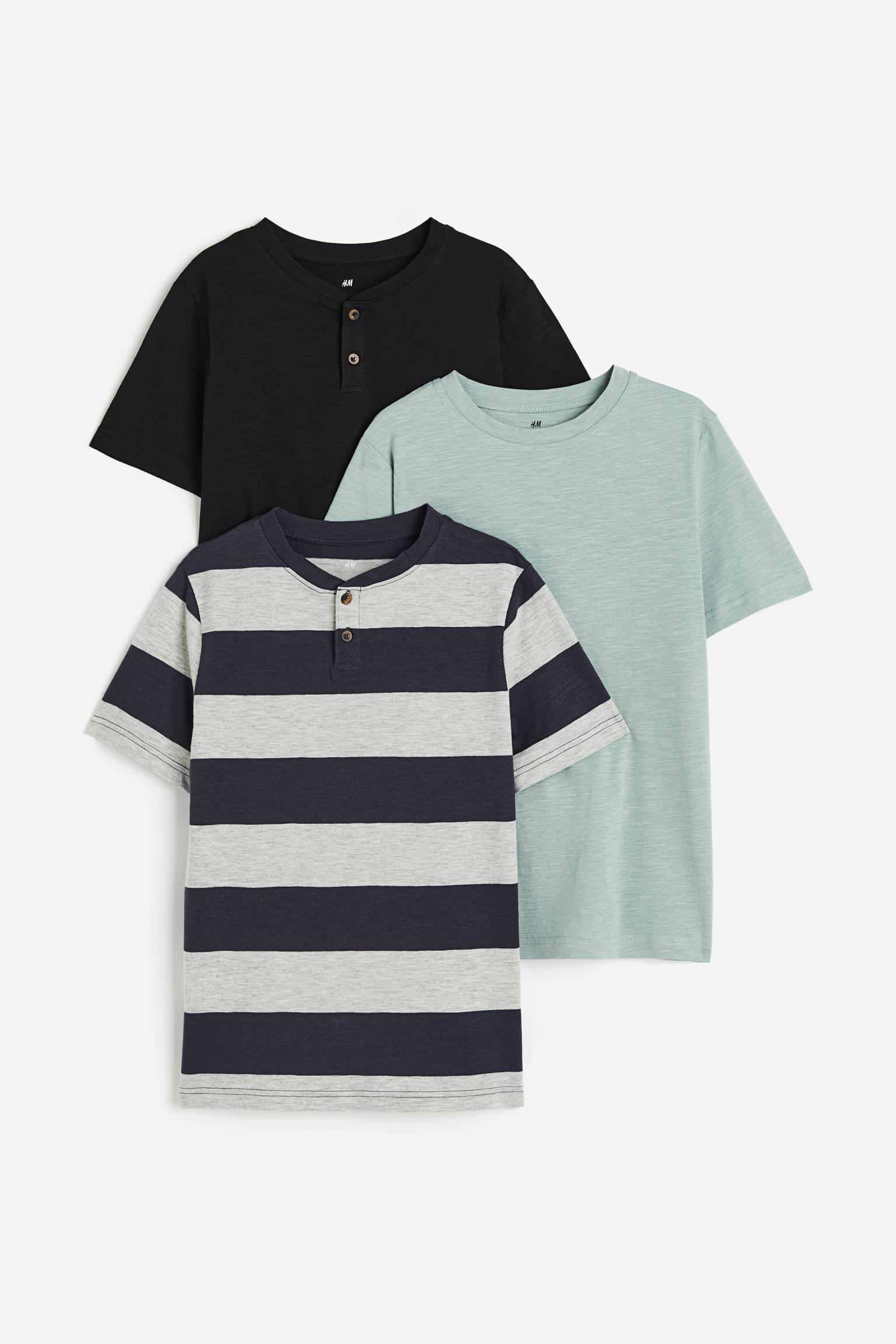 

Комплект из 3 футболок H&M 158/164 серый пятнистый/полосатый (доставка из-за рубежа), 887856