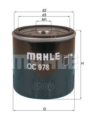 

MAHLE OC978 OC978 фильтр масляный \MB W212/W205 1.6i/2.0i13 () 1шт