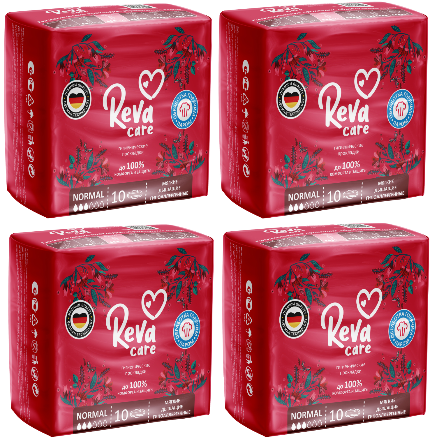 Прокладки гигиенические Reva Care Normal, 40 шт (4х10 шт.)