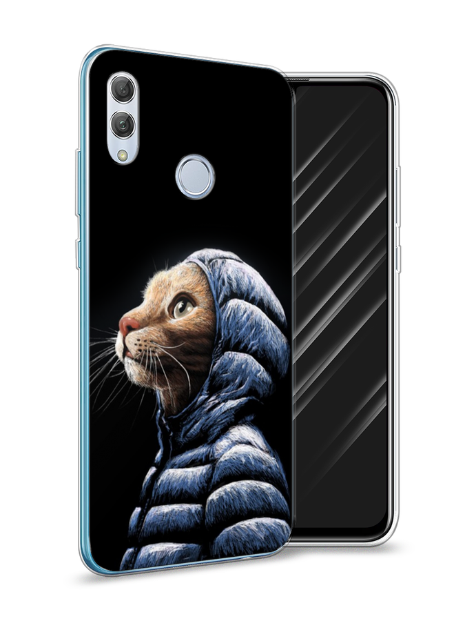 фото Чехол awog "кот в капюшоне" для huawei p smart 2019