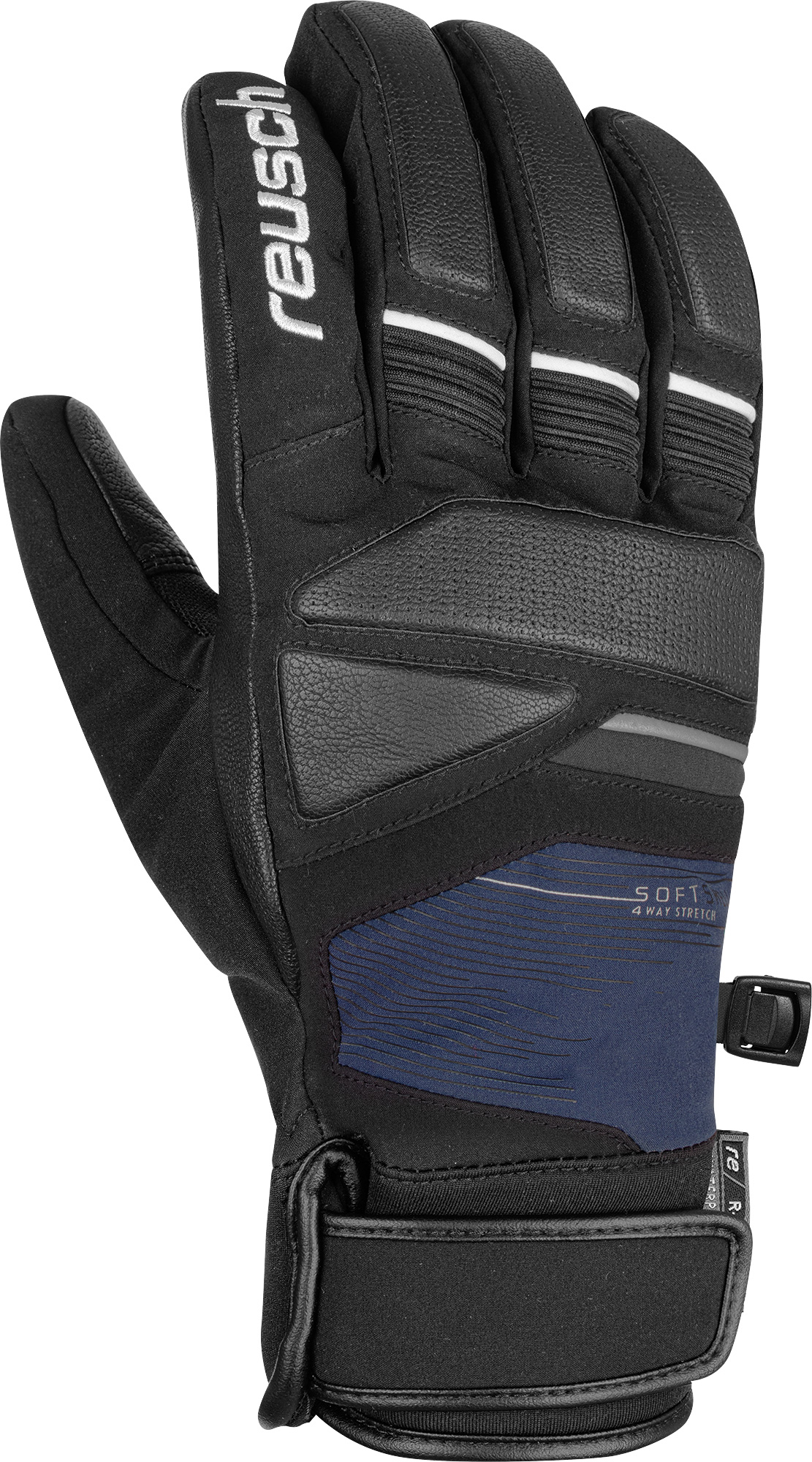 фото Перчатки горнолыжные reusch storm r-tex xt black/dress blue (inch (дюйм):8)