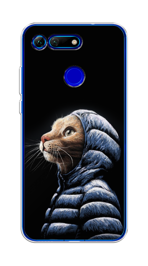 

Чехол Awog на Honor V20 (View 20) "Кот в капюшоне", Черный;бежевый;синий, 67350-2