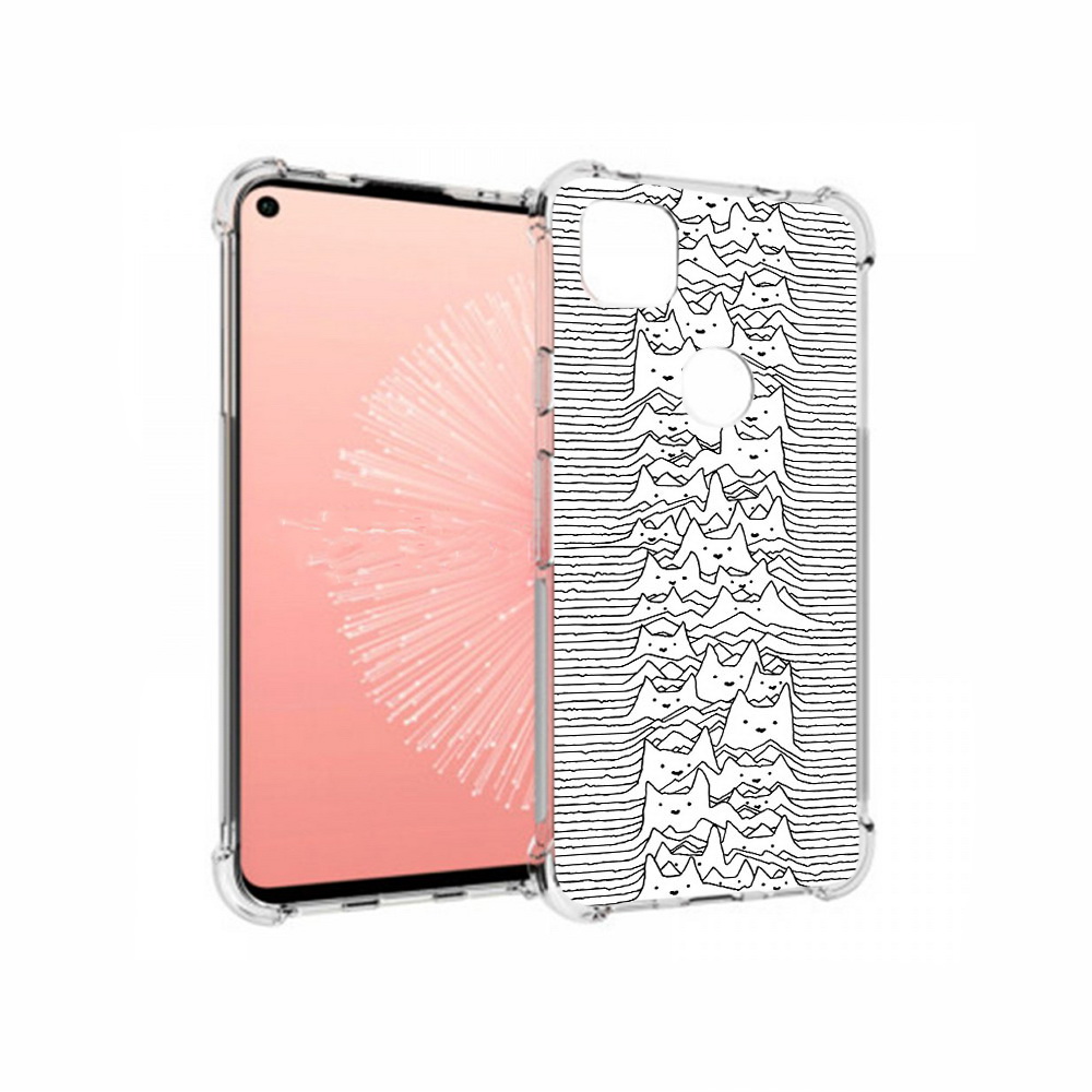 

Чехол MyPads Tocco для Google Pixel 4A черно белые коты 3D, Прозрачный, Tocco