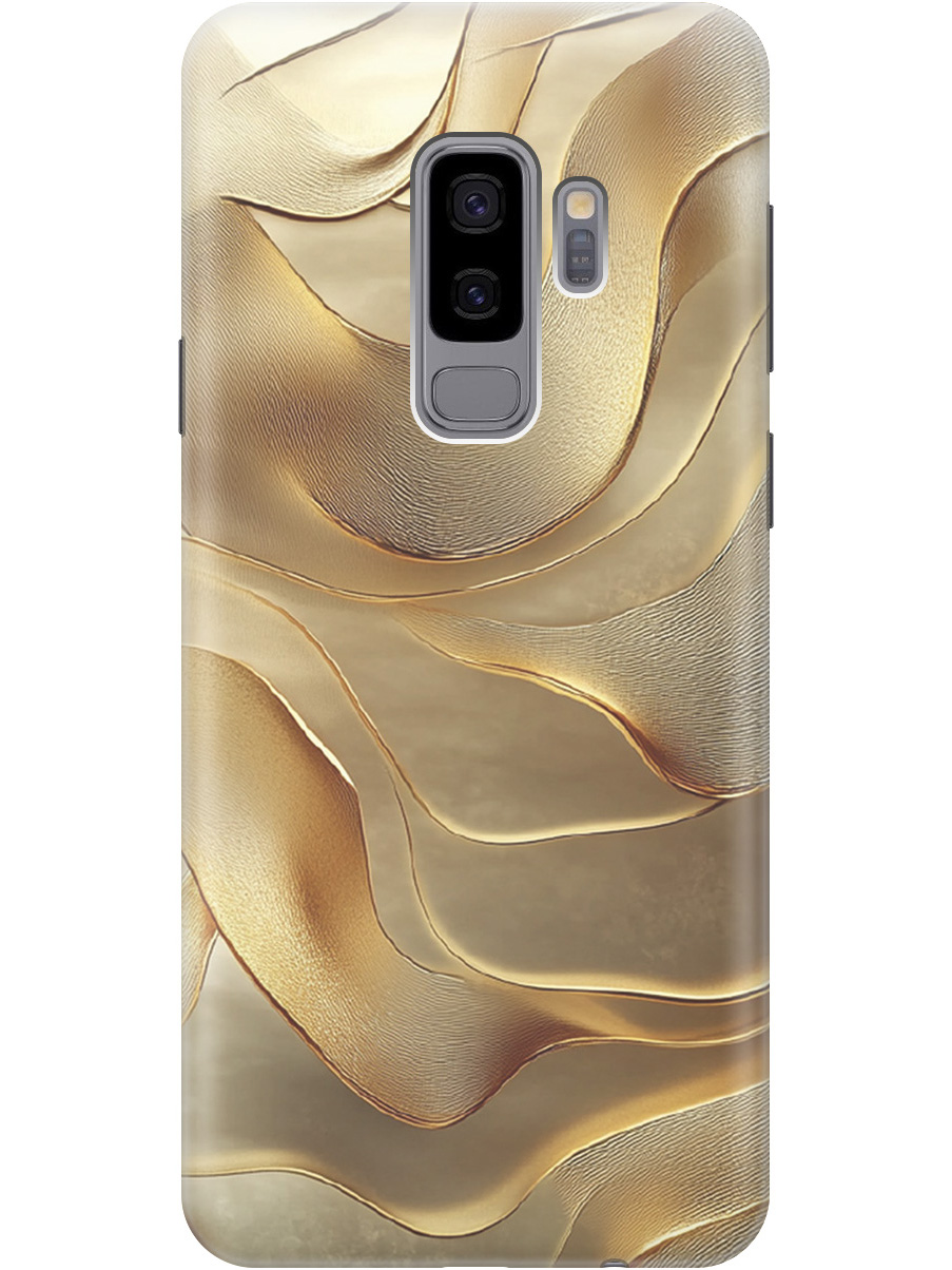 

Силиконовый чехол на Samsung Galaxy S9+ с принтом "Золотистые волны", Прозрачный;бежевый;золотистый, 717439331