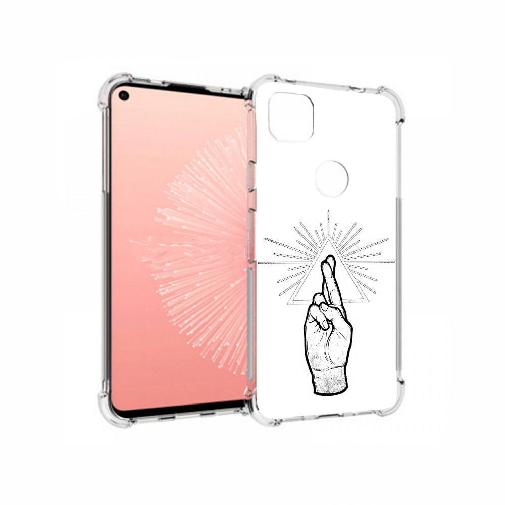 

Чехол MyPads Tocco для Google Pixel 4A черно белая рука, Прозрачный, Tocco