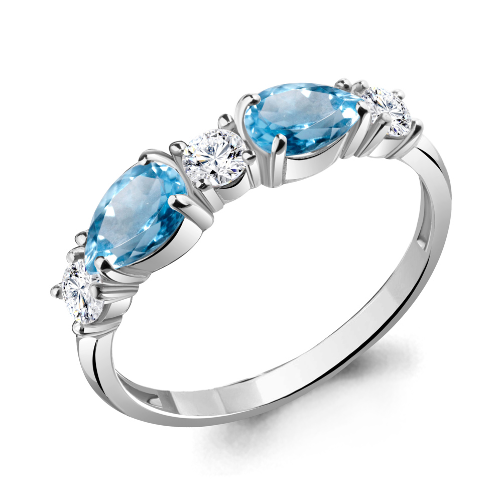 фото Кольцо из серебра с топазом р. 20 aquamarine 6956505а_925_р