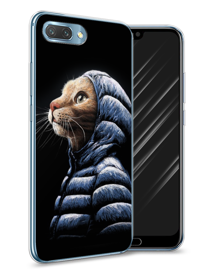 

Чехол Awog на Honor 10 "Кот в капюшоне", Черный;бежевый;синий, 65350-2