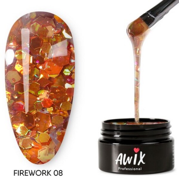 фото Гель-лак awix professional awix firework 08, 8 г