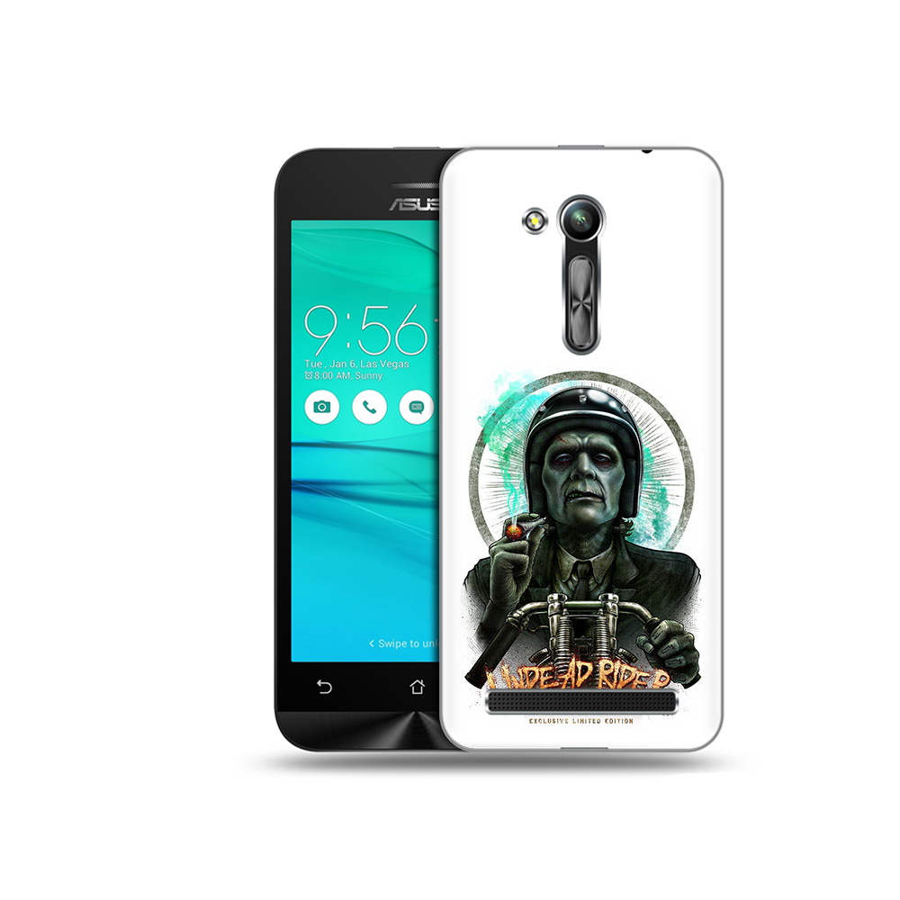 

Чехол MyPads Tocco для Asus ZenFone Go (ZB452KG) зеленый мужчина с сигаретой на мотоцикле, Прозрачный, Tocco