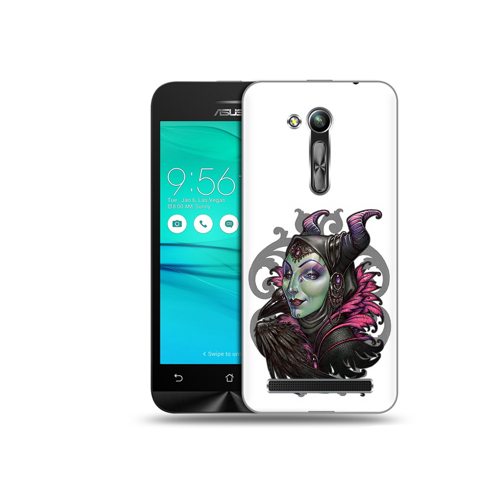 Чехол MyPads Tocco для Asus ZenFone Go (ZB452KG) зеленая девушка с вороном