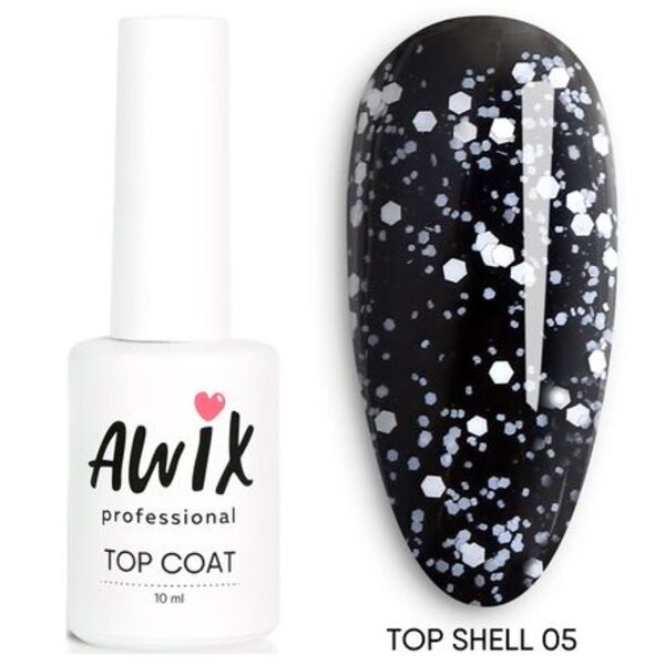 

Закрепитель для гель-лака AWIX Professional Top Shell Flash глянец 05, 10 мл