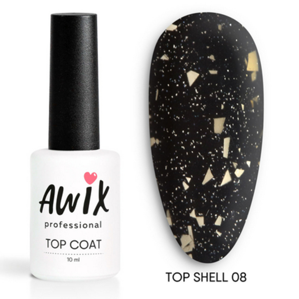 

Закрепитель для гель-лака AWIX Professional Top Shell Flash глянец 08, 10 мл