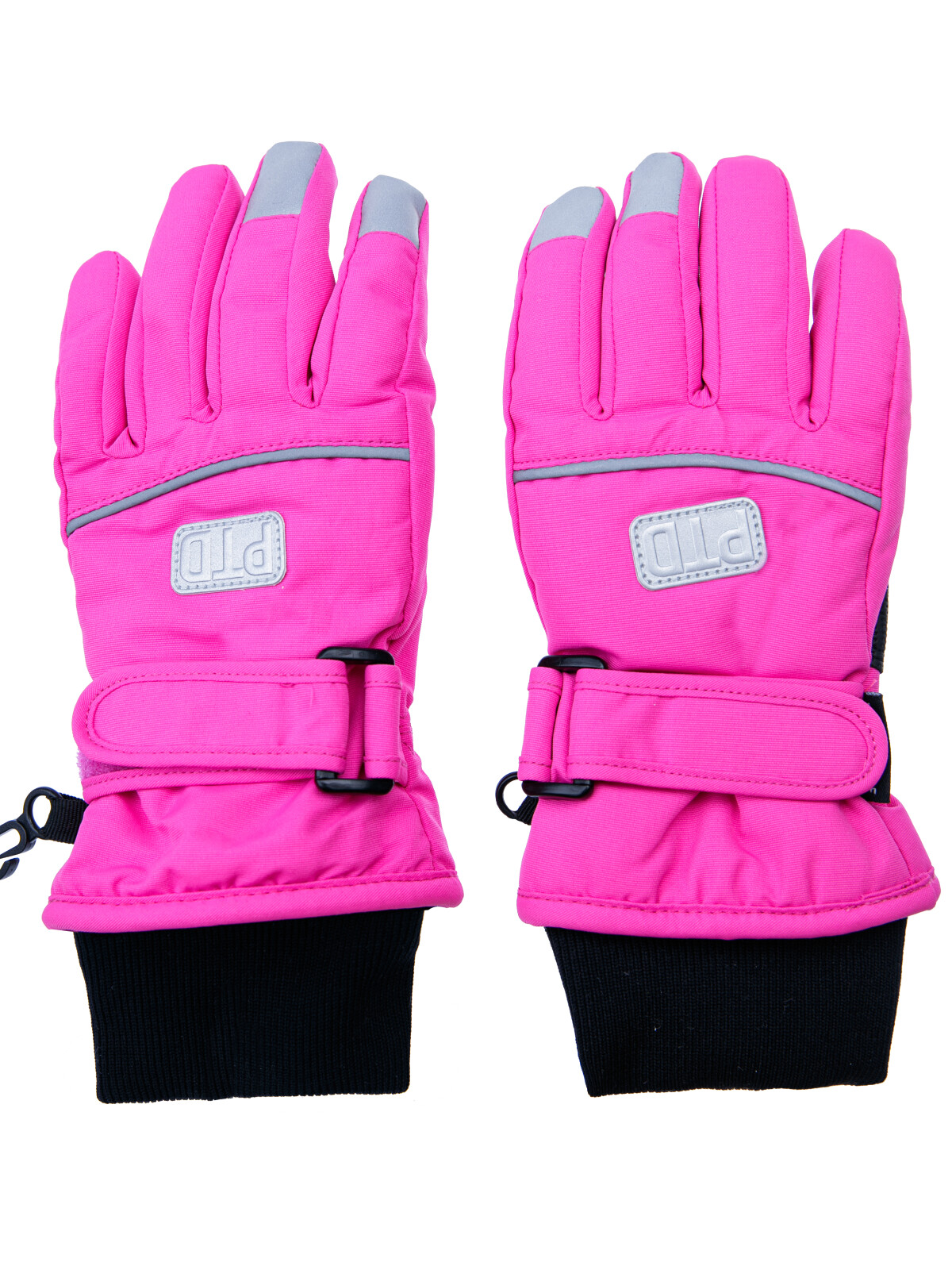 Перчатки текстильные для девочек PlayToday, фуксия,черный, 17 (146-152 см)