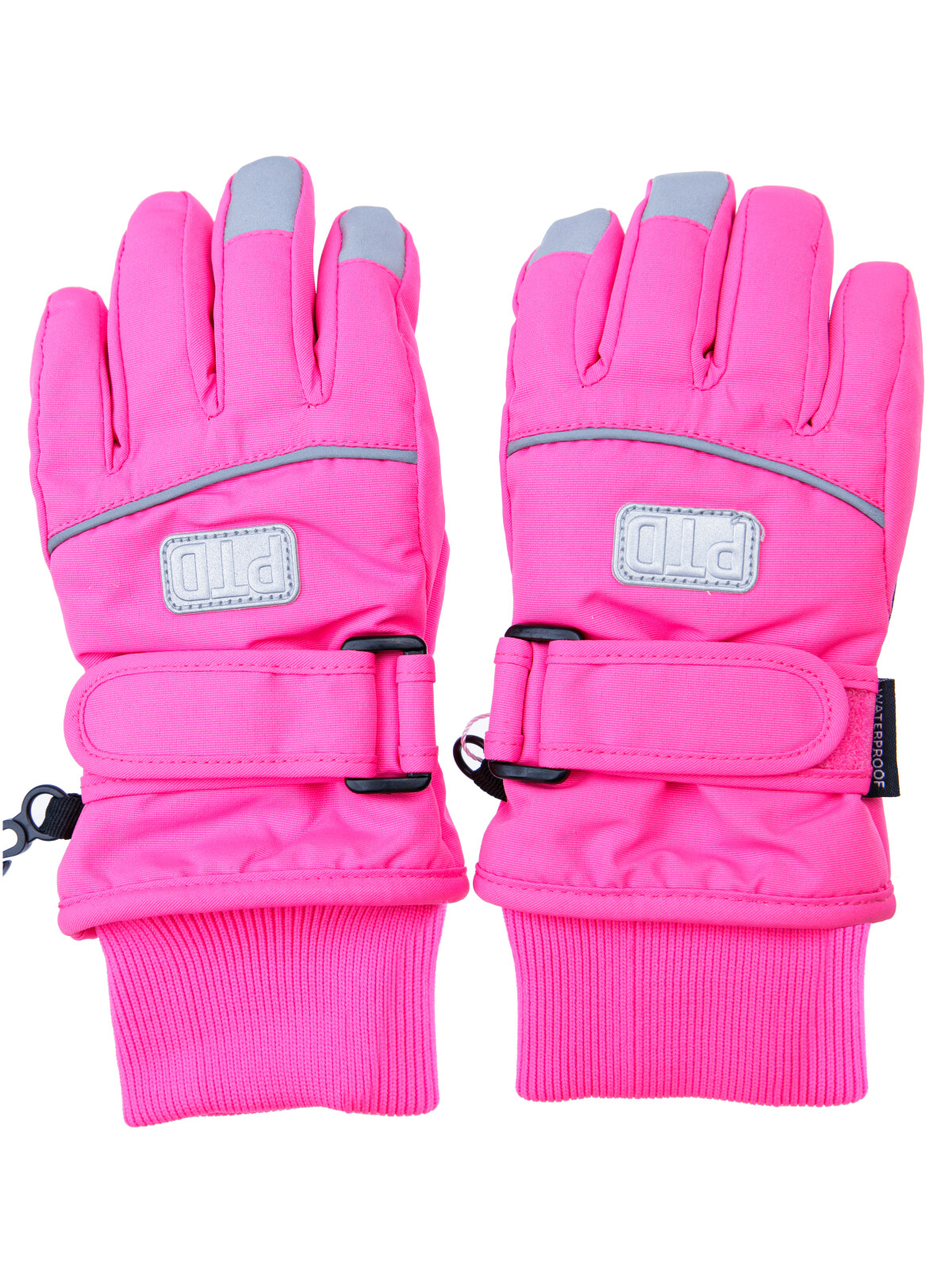 Перчатки текстильные для девочек PlayToday, фуксия,черный, 13 (98-104 см)