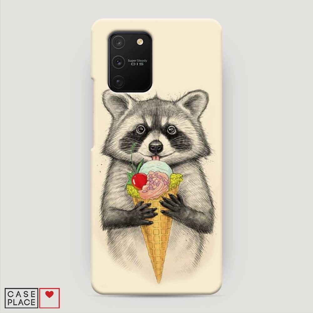 

Пластиковый чехол "Енот с мороженым" на Samsung Galaxy A91, 29920-7