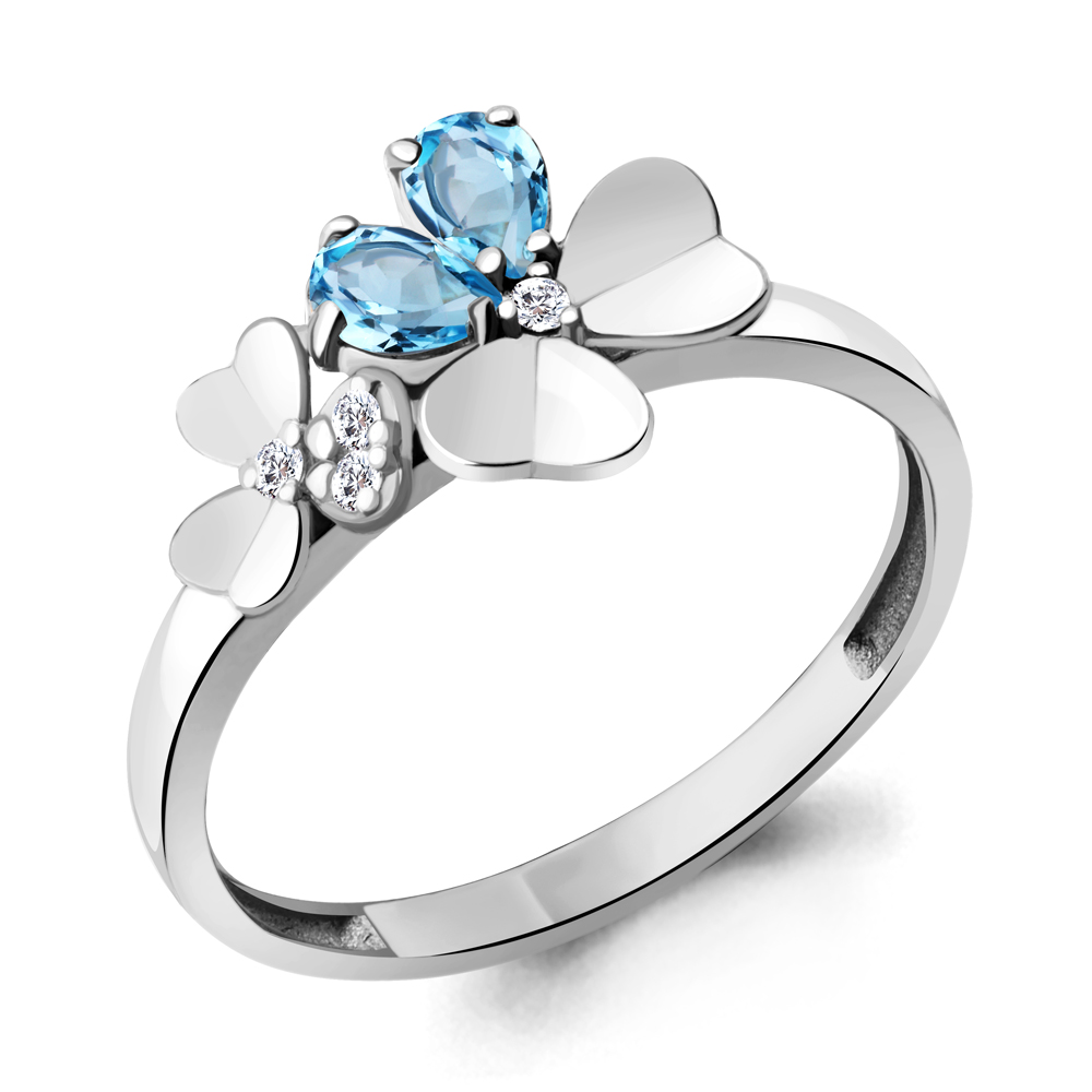 

Кольцо из серебра с топазом р. 17 Aquamarine 6956305А_925_р, 6956305А_925_р