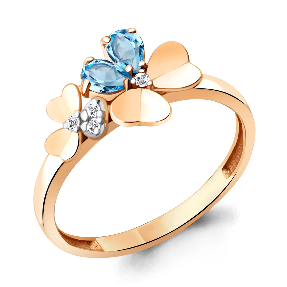 

Кольцо из серебра с топазом р. 18 Aquamarine 6956305А_925_з, 6956305А_925_з