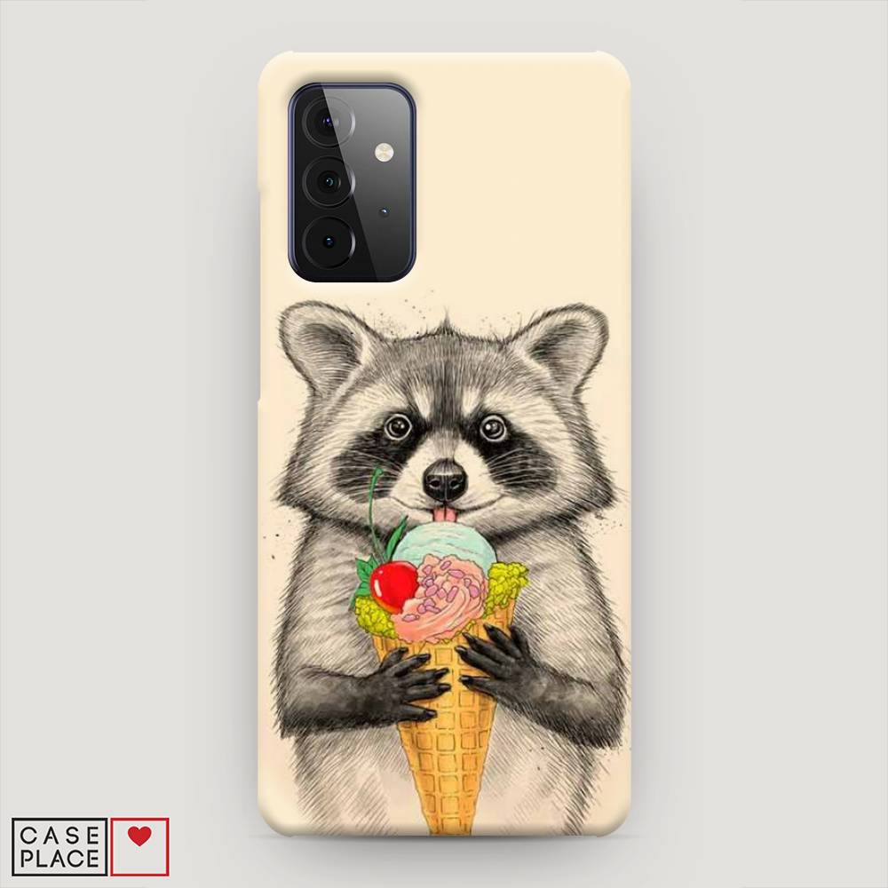 

Пластиковый чехол "Енот с мороженым" на Samsung Galaxy A72, 2101920-7