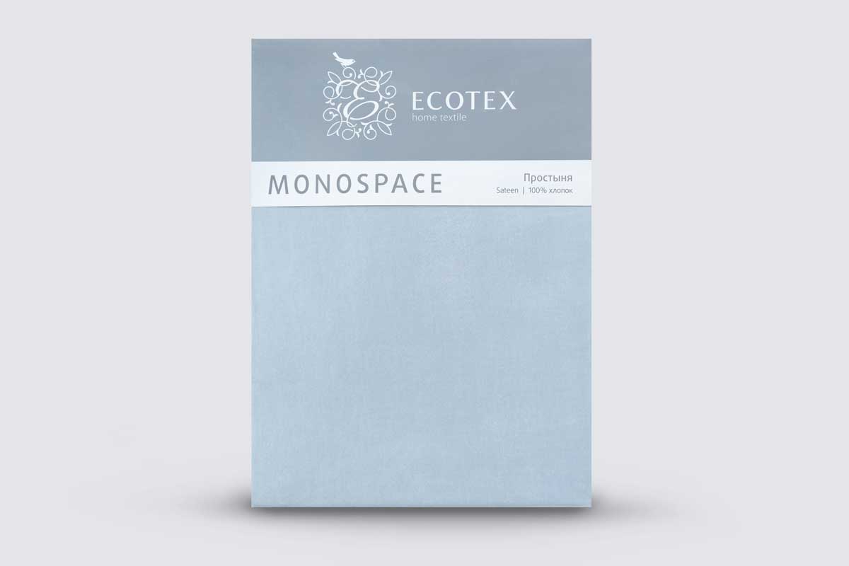 

Простыня Ecotex Моноспейс 1,5 спальная, 150x215, сатин-премиум, серо-голубой, Моноспейс