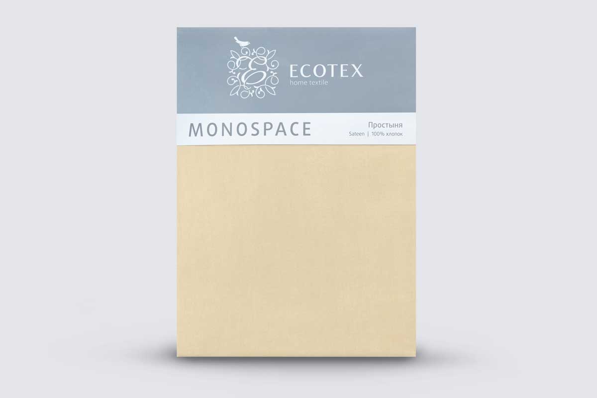 

Простыня Ecotex Моноспейс, евро, 220x240, сатин-премиум, кремовый, Моноспейс