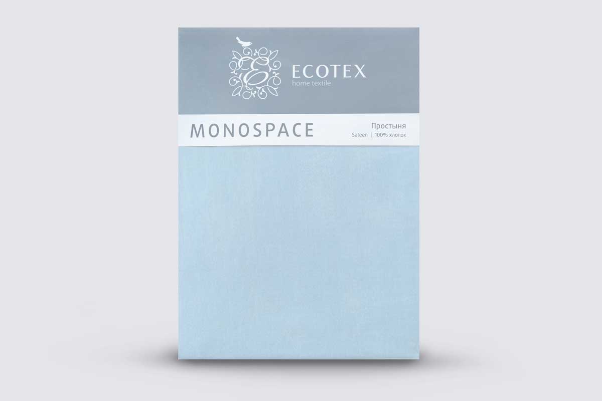 

Простыня Ecotex Моноспейс, евро, 220x240, сатин-премиум, голубой, Моноспейс