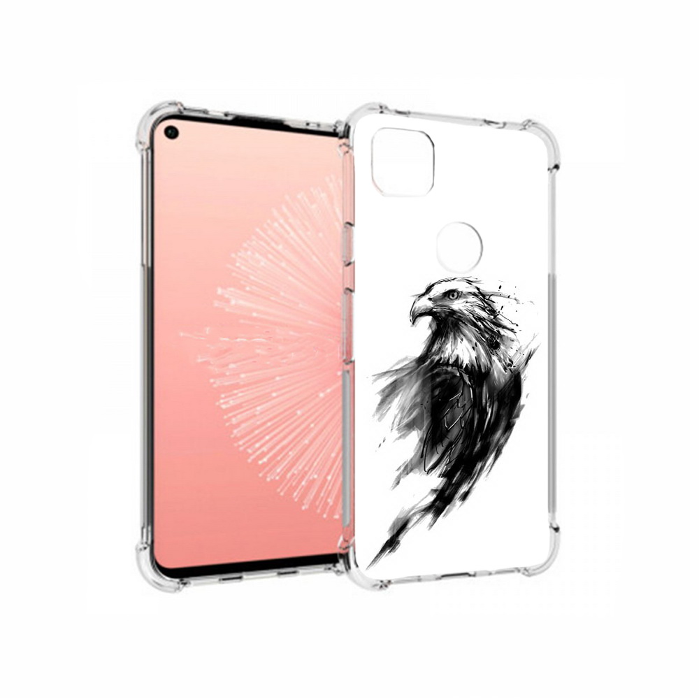 

Чехол MyPads Tocco для Google Pixel 4A чб птица, Прозрачный, Tocco