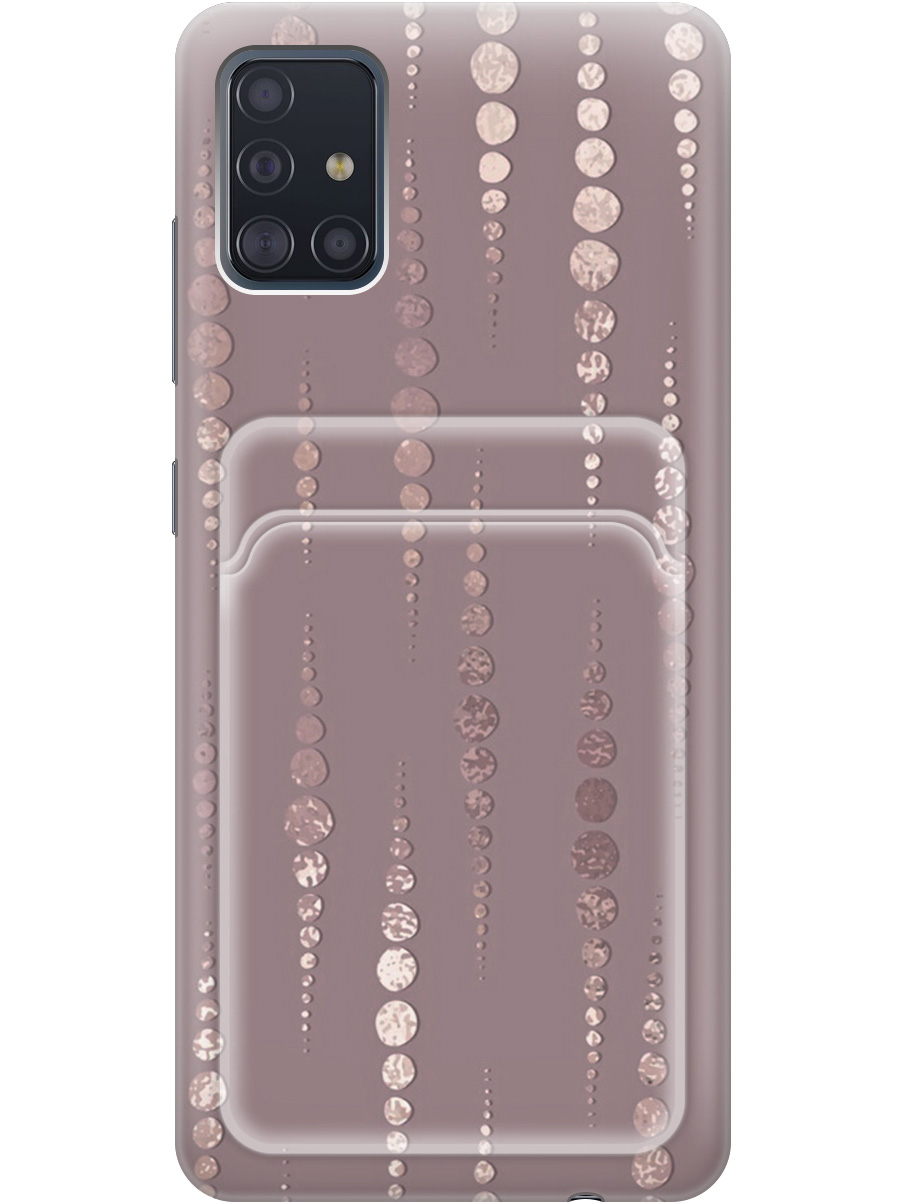 

Силиконовый чехол на Samsung Galaxy A51 с рисунком "Монеты в розовых песках", Белый;розовый, 20012046