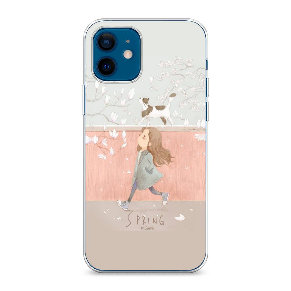 фото Силиконовый чехол "девочка-весна" на apple iphone 12 mini awog