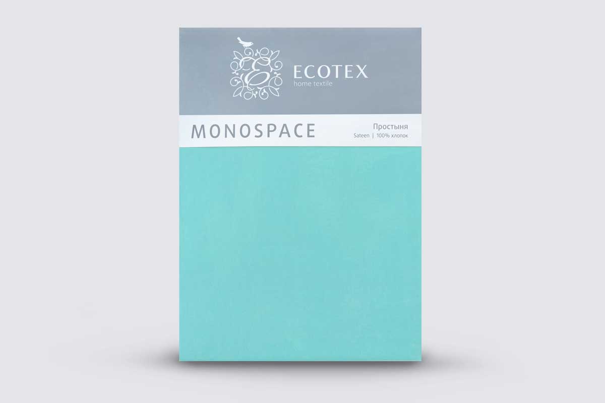 

Простыня Ecotex Моноспейс 1,5 спальная, 150x215, сатин-премиум, бирюзовый, Моноспейс