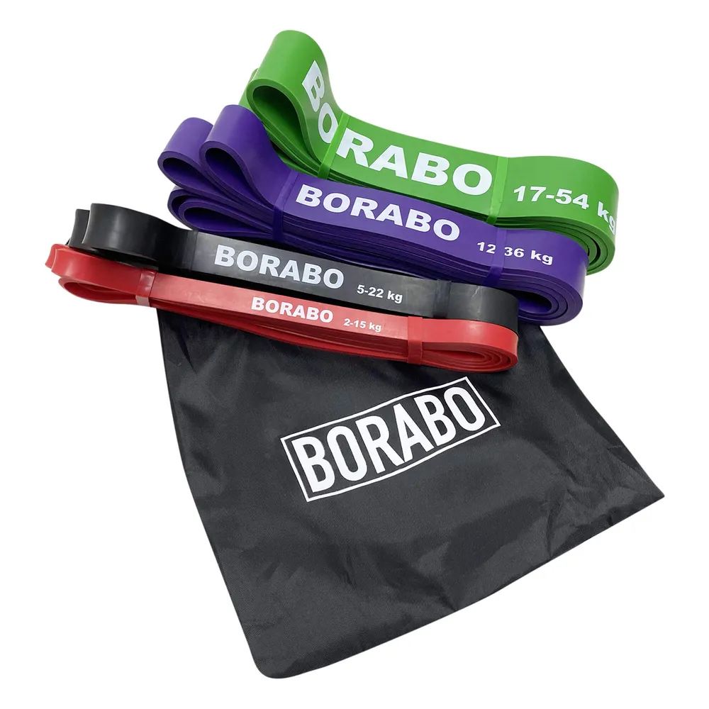 Набор эcпандеров с чехлом Borabo резиновые петли для подтягивания 4 штуки