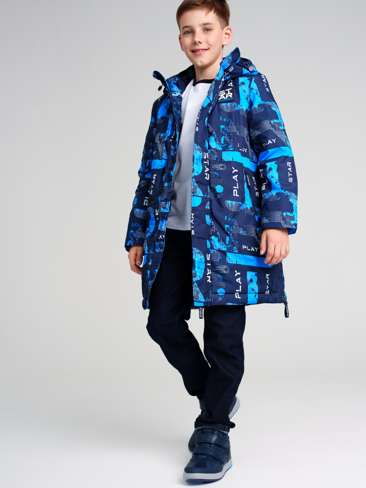 Пальто текстильное с полиуретановым покрытием для мальчиков PlayToday, цветной, 164
