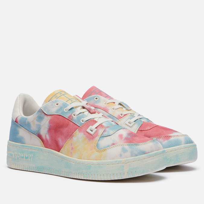 фото Кеды мужские tommy jeans tie-dye cupsole basket белые 43 eu