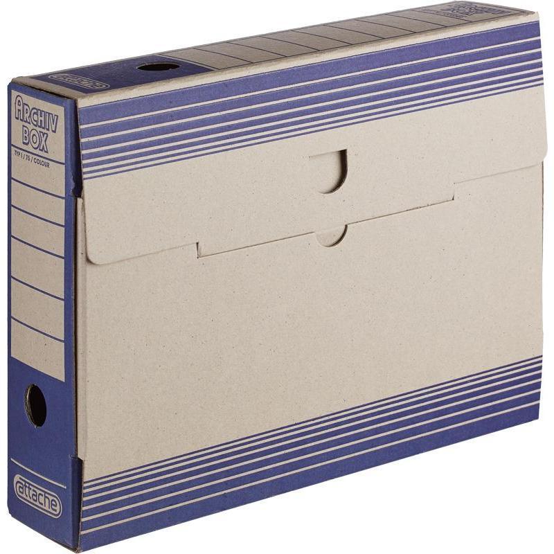 

Короб архивный Attache 256x75x322мм, 75мм, до 700л., картон синий, 25шт.