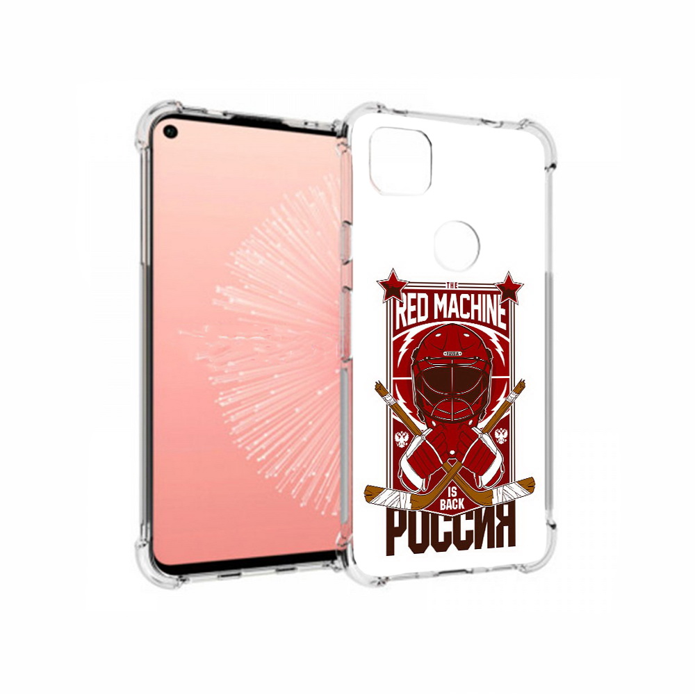 

Чехол MyPads Tocco для Google Pixel 4A хоккей россия, Прозрачный, Tocco