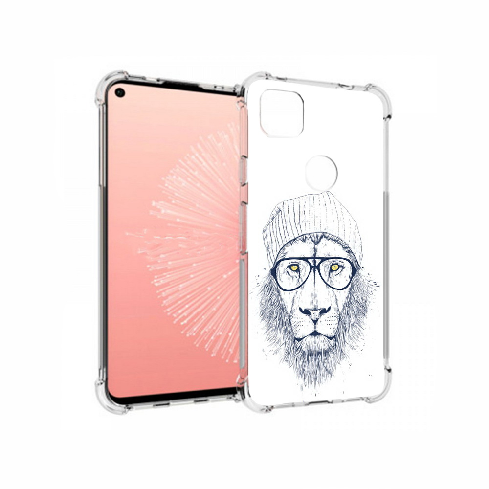 

Чехол MyPads Tocco для Google Pixel 4A хиппи лев, Прозрачный, Tocco