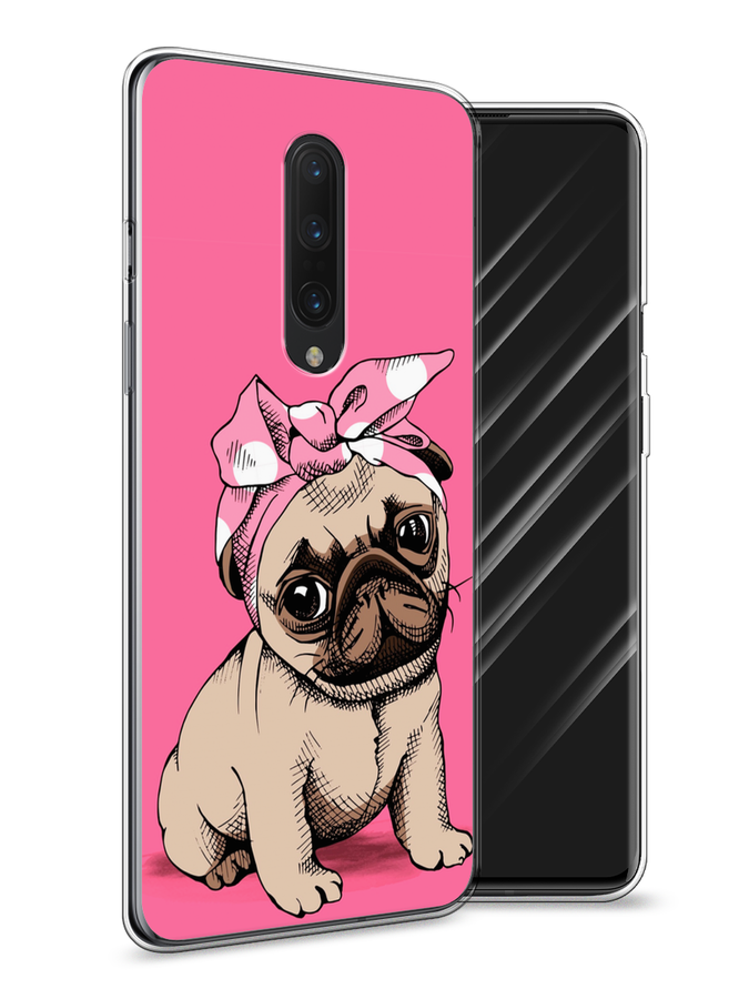 

Чехол Awog на OnePlus 8 / ВанПлас 8 "Dog Pin-Up", Розовый;бежевый, 151250-2