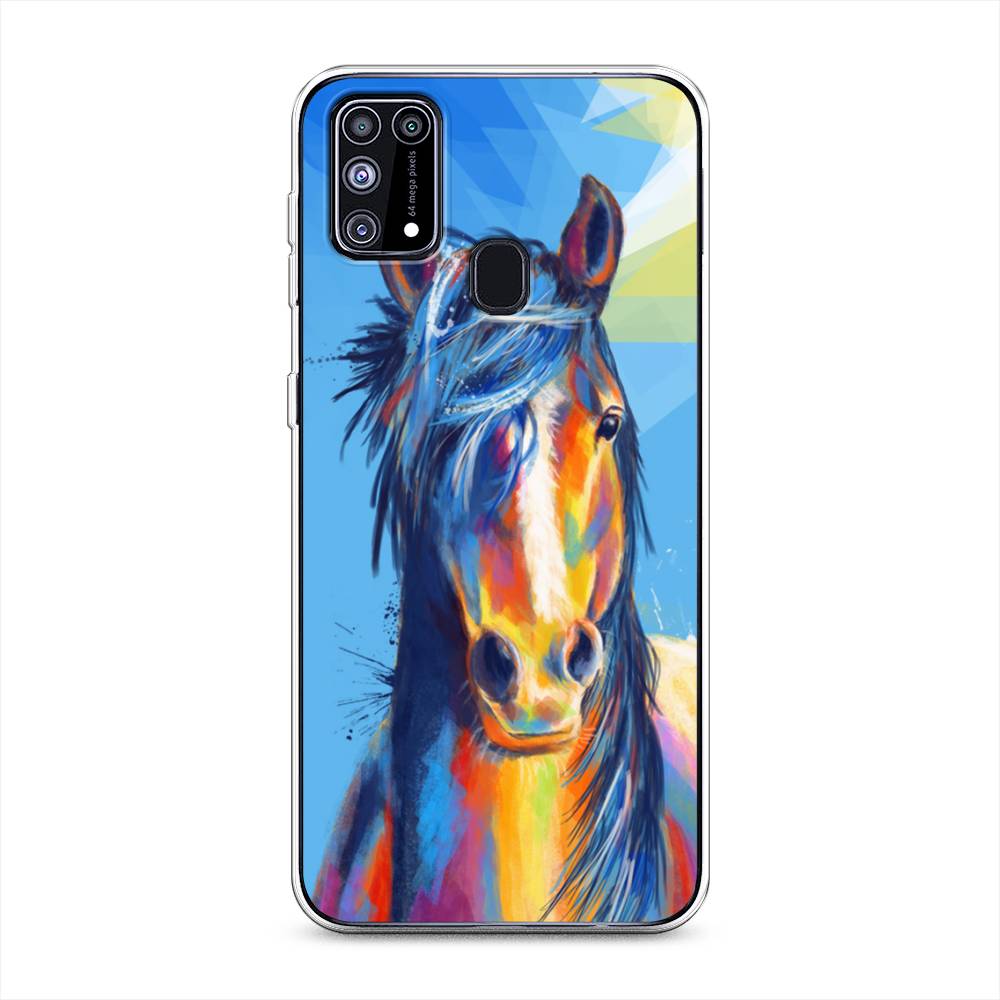 

Чехол на Samsung Galaxy M31 "Лошадь арт 3", Голубой;желтый;синий, 2100750-1