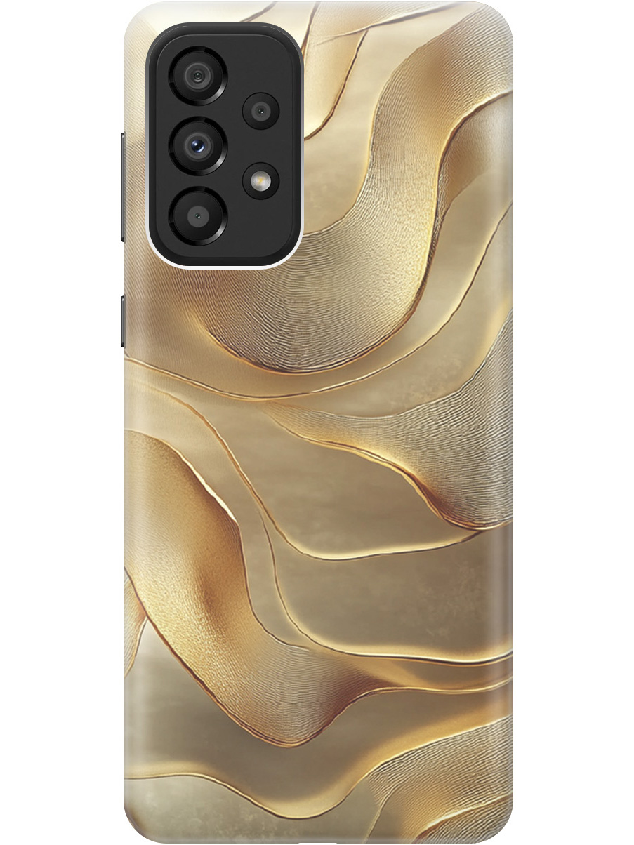 

Силиконовый чехол на Samsung Galaxy A33 5G с принтом "Золотистые волны", Прозрачный;бежевый;золотистый, 740132931