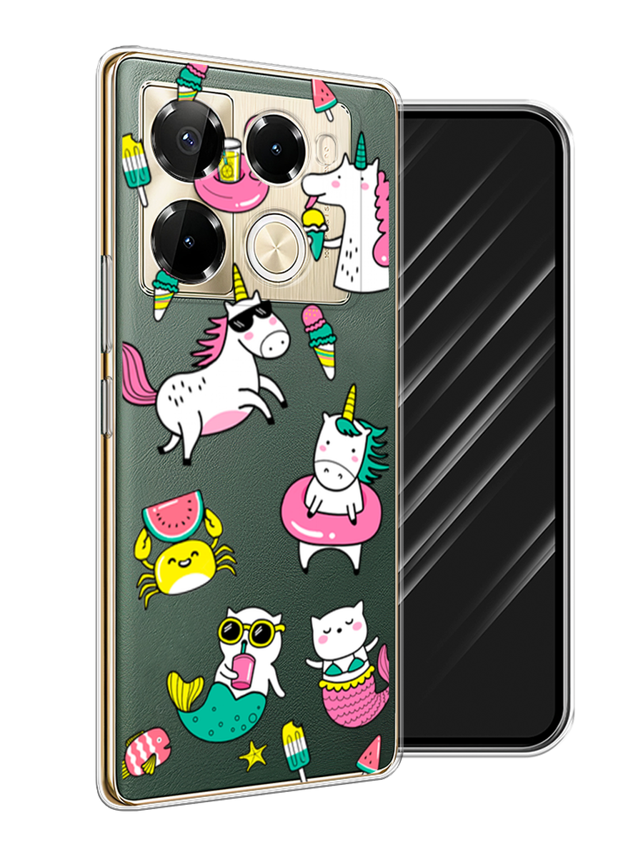 

Чехол Awog на Infinix Note 40 Pro 5G/Note 40 Pro Plus "На отдыхе", Белый;бирюзовый;розовый, 3106050-1