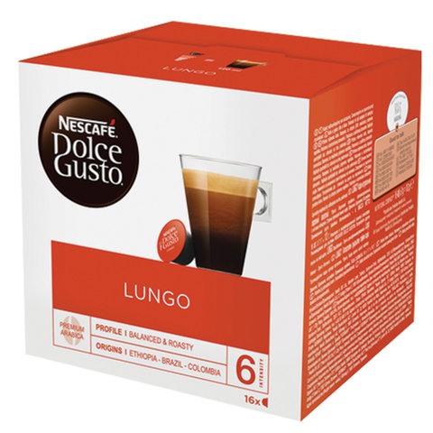 Кофе в капсулах NESCAFE Lungo для кофемашин Dolce Gusto, комплект 3 шт, 16 порций