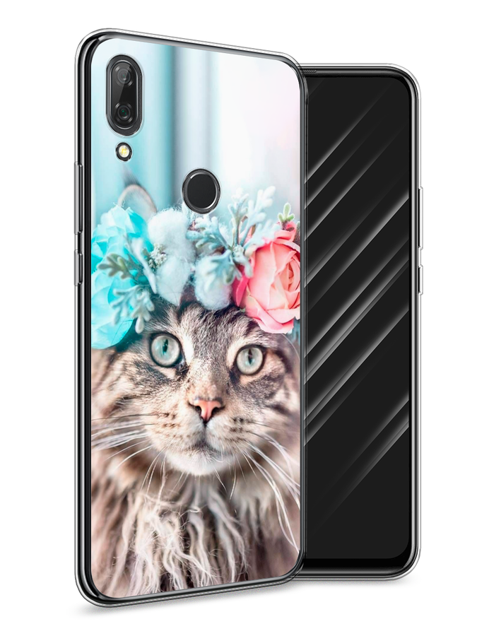 

Чехол Awog на Huawei P Smart Z "Кот в венке", Серый;голубой;розовый, 69450-2