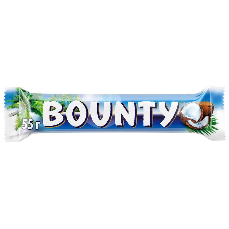 Батончик Bounty Молочный Шоколад С Мякотью Кокоса 55 Г